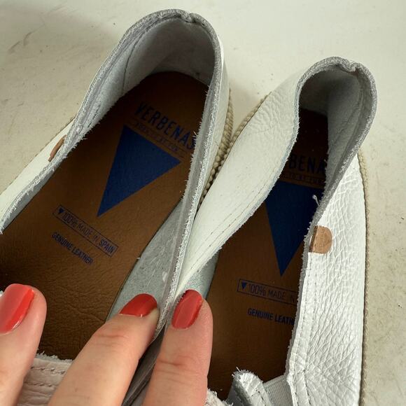 Verbenas Nuria Loafer Women's 10 White Leather Slip On Low Top Casual Round Toe - Picture 8 of 10